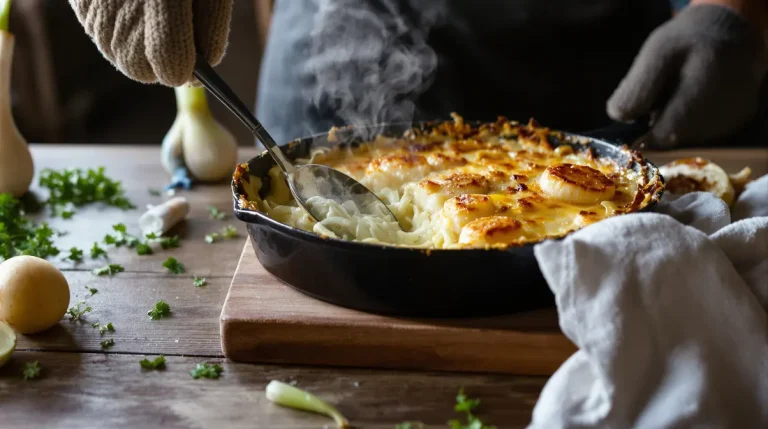 Gratin poireaux–Saint-Jacques : si facile à préparer, parfait pour un vrai repas de fête