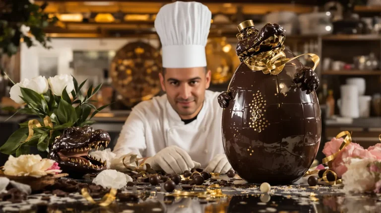 À Pâques, des chefs donnent forme au chocolat : toques, pivoines, crocodiles et dés à coudre