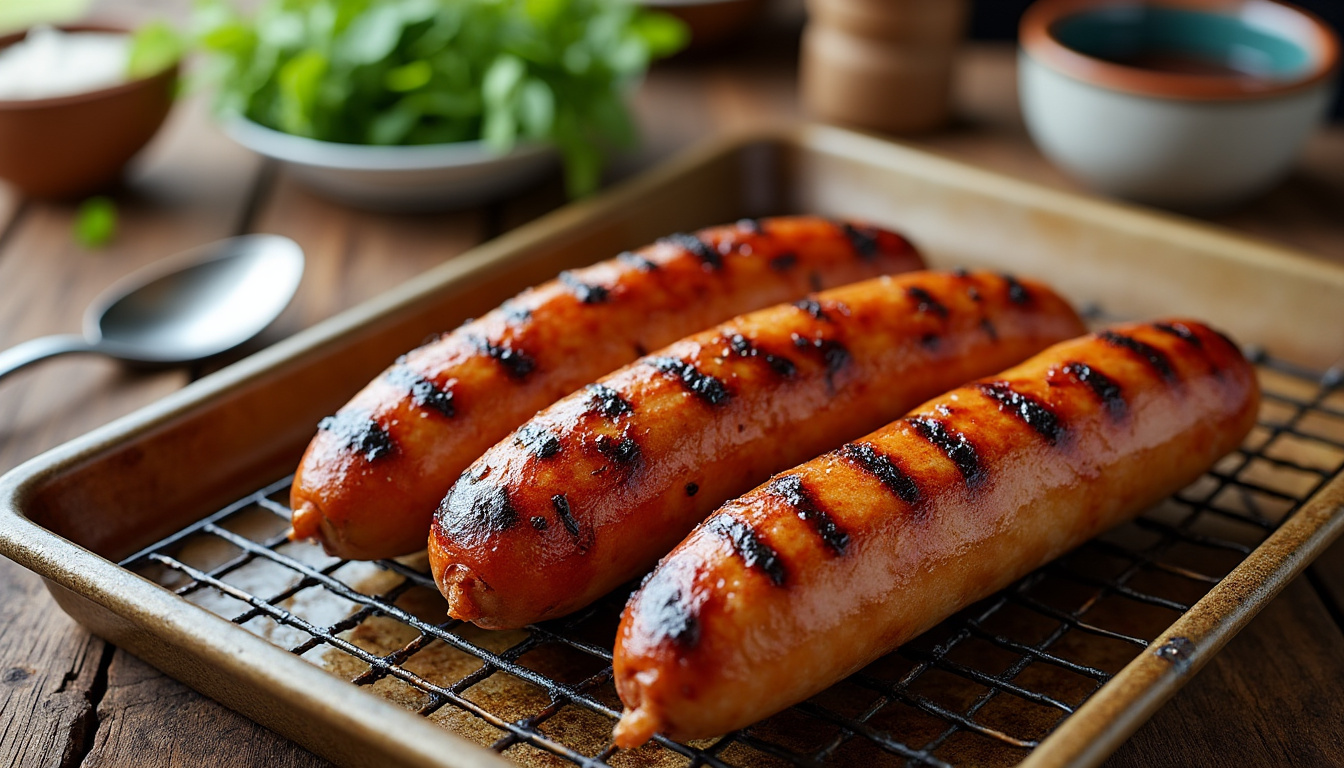 Comment réussir la cuisson de la saucisse au four pour un résultat parfait découvrez nos astuces simples et efficaces pour réussir la cuisson de la saucisse au four et obtenir un résultat savoureux et parfaitement doré à chaque fois.
