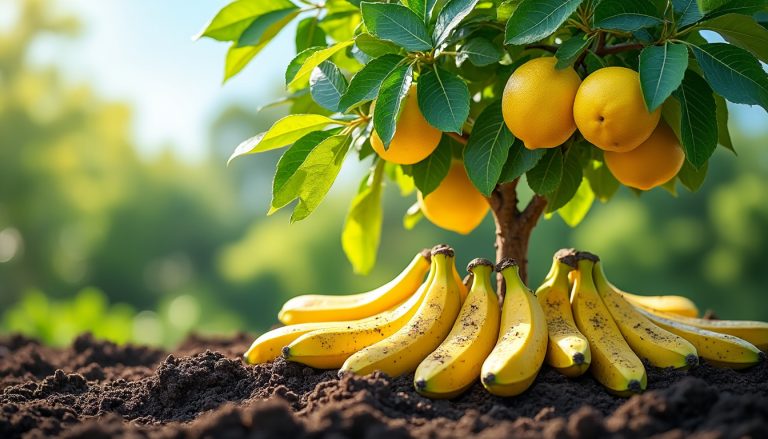 Utiliser la peau de banane comme engrais naturel pour un citronnier en pleine santé